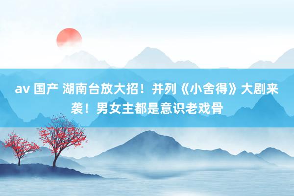 av 国产 湖南台放大招！并列《小舍得》大剧来袭！男女主都是意识老戏骨