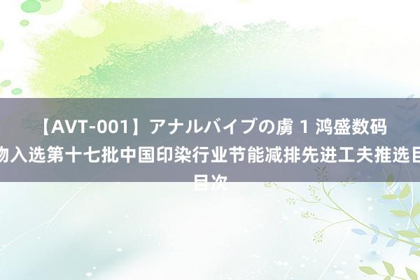 【AVT-001】アナルバイブの虜 1 鸿盛数码产物入选第十七批中国印染行业节能减排先进工夫推选目次