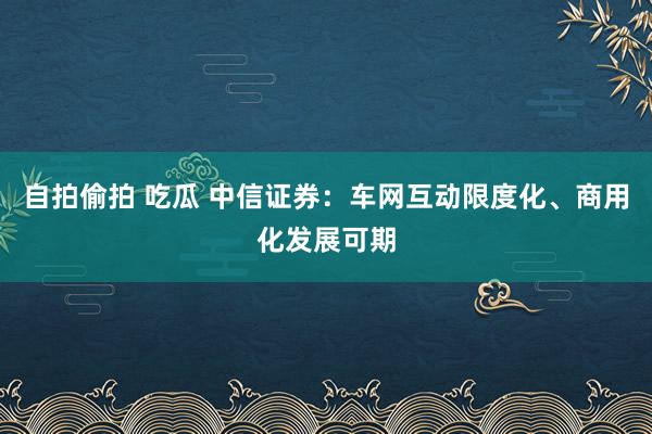 自拍偷拍 吃瓜 中信证券：车网互动限度化、商用化发展可期