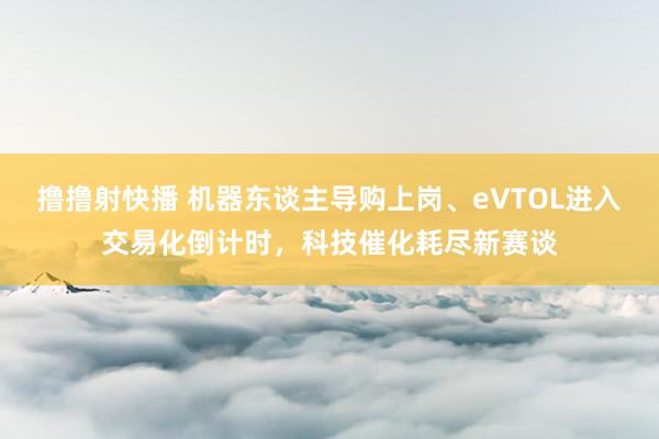 撸撸射快播 机器东谈主导购上岗、eVTOL进入交易化倒计时，科技催化耗尽新赛谈